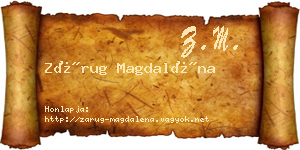 Zárug Magdaléna névjegykártya